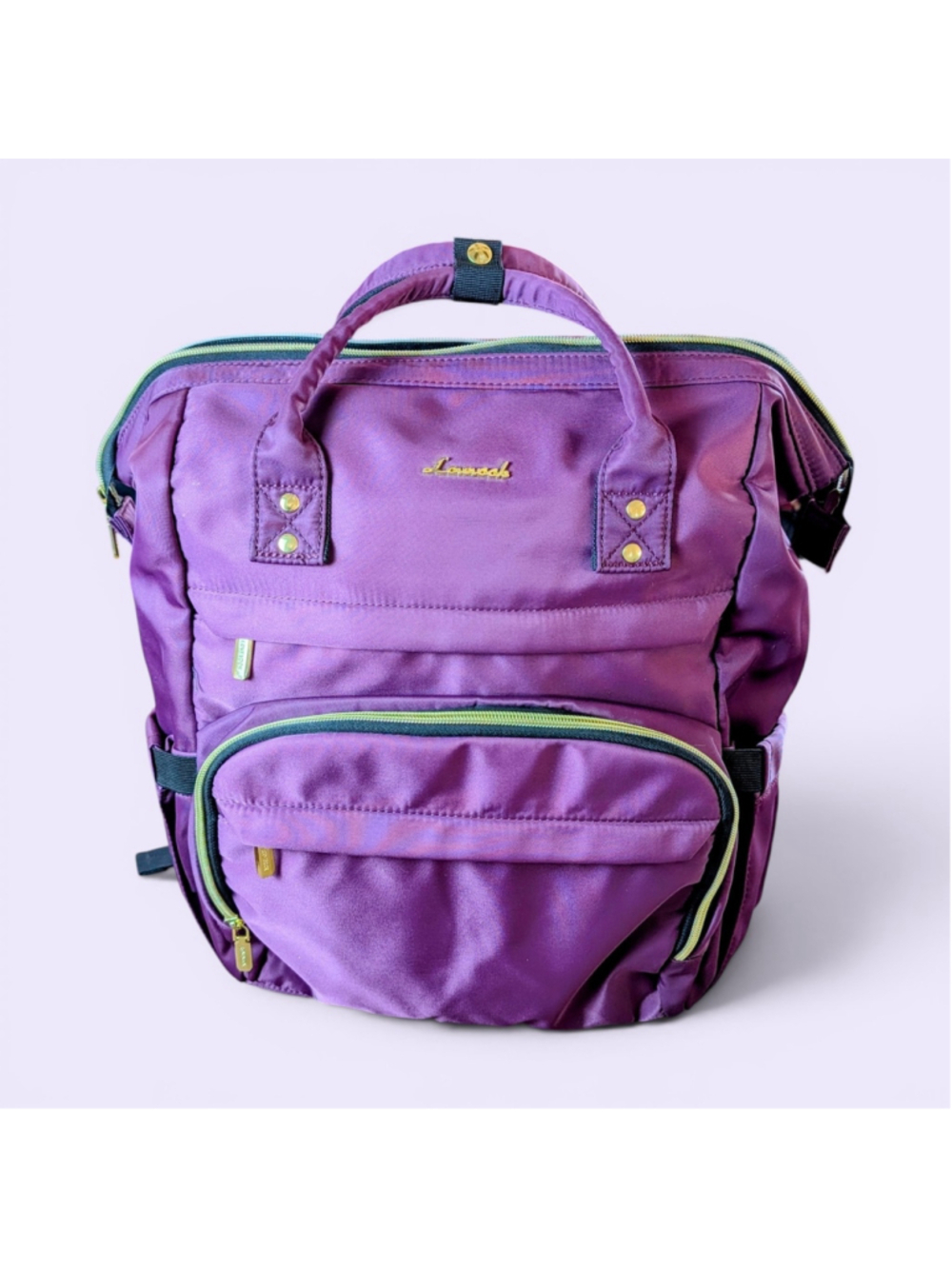 LOVEVOOK Purple Travel Laptop Bag Diaper Bag Backpack NWT USB Port Multi Pockets